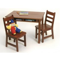 Lipper Child's Rectangle Table & 2 Chairs Set - Cherry