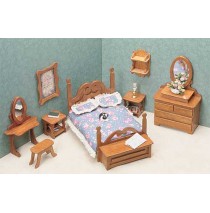 Wood Dollhouse Furniture Kits - The Bedroom Furniture