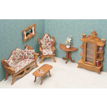 Wood Dollhouse Furniture Kits - The Living Room Furniture - 7203-Living-Room-360x365.jpg