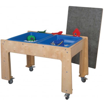 Mainstream Preschool Double Sensory Table w/locking casters, 48''w x 28Â½''d x 24''h (School Age shown) - sf330sa_dblsensorytbl-360x365.jpg