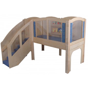 Strictly For Kids Mainstream Older Toddler Explorer 2 Wave Loft, steps on Left, Blue carpet. - sf5042tl_otodexp2loftl-360x365.jpg