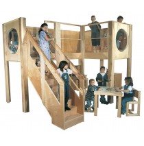 Strictly For Kids Deluxe Explorer 10 Preschool Loft, 157''w x 107''d x 94''h, 52''h deck (School Age shown; Loft only, furniture not included)