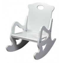 Child's Secured Puzzle Rocking Chair in White